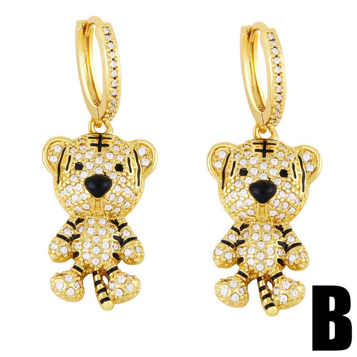 DIAMOND STUDDED TIGER EARRINGS