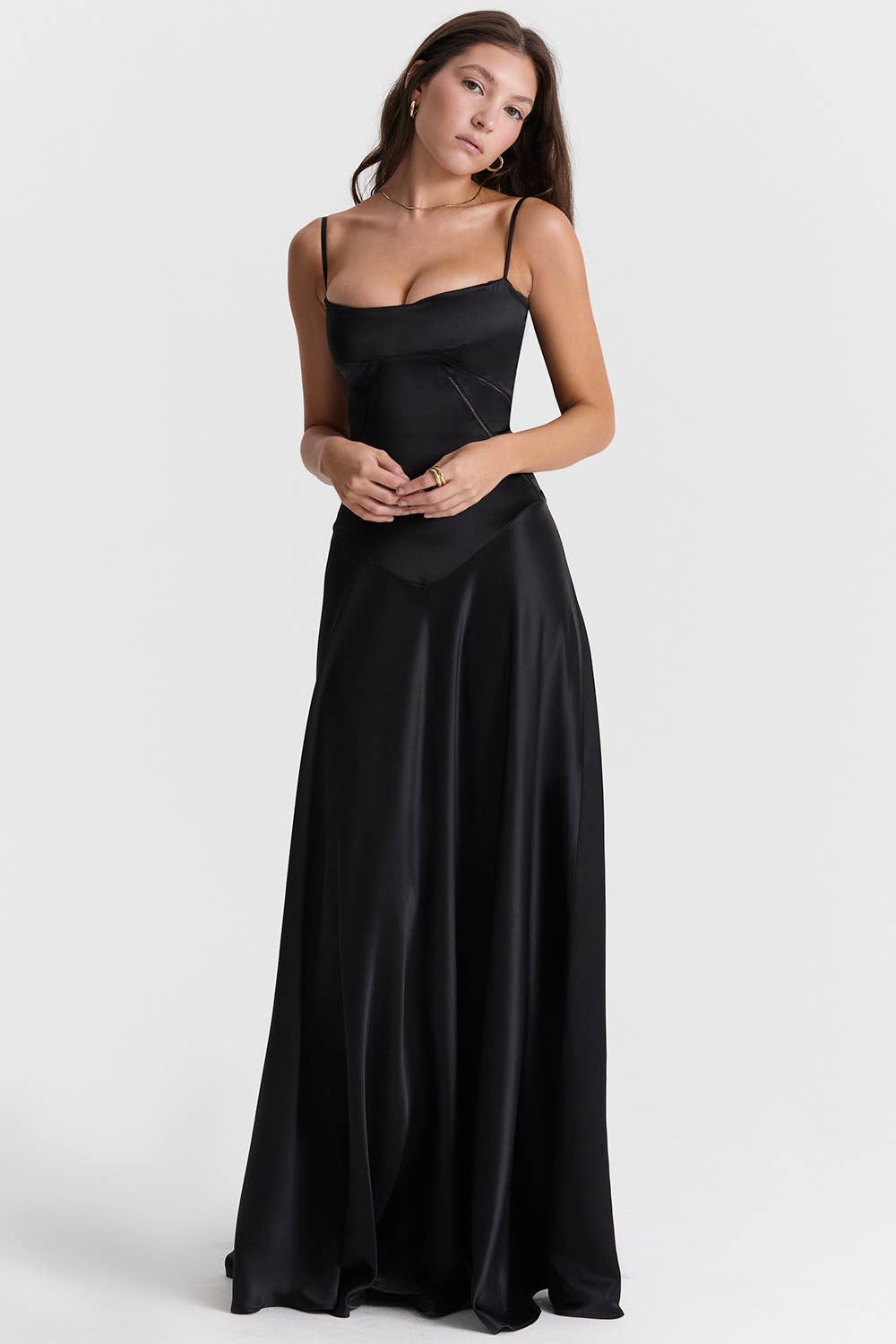 Sexy halter slim backless solid color long dress