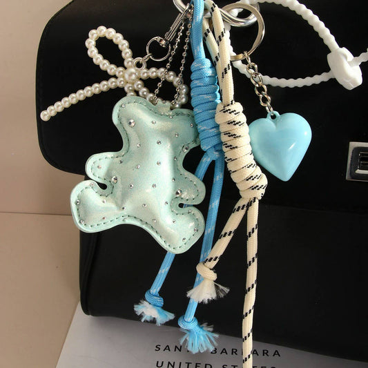 Stylish Bear Keychain with Heart & Bow Accent_CWMM7761