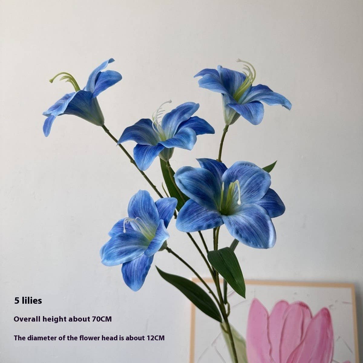 Artificial Amaryllis Lily Stem with 5 Blooms_CWMM6503