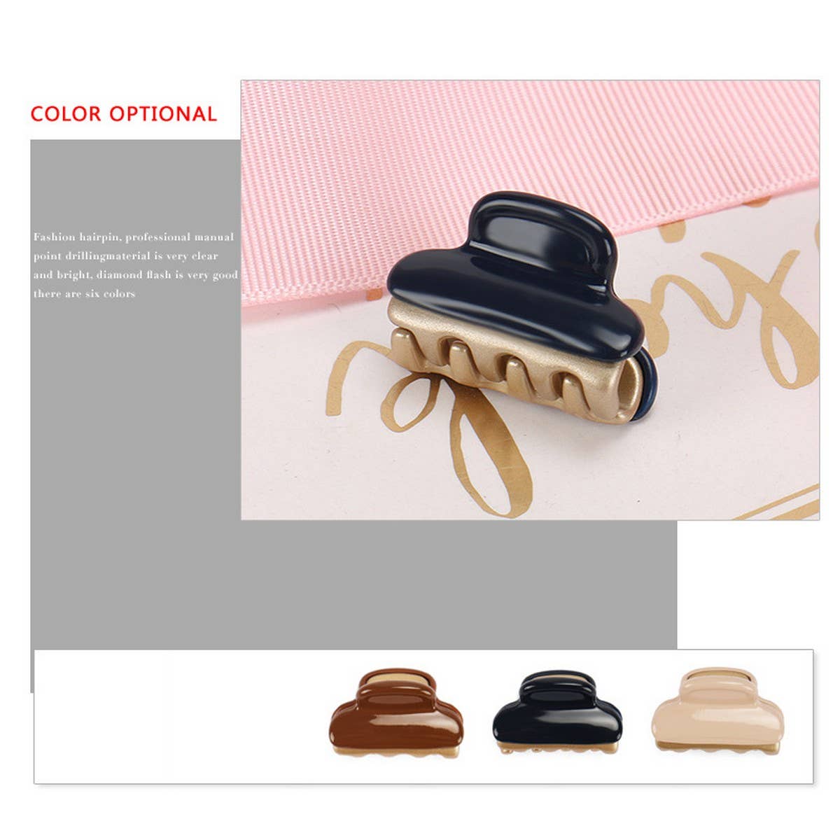 ACETATE GLOSSY BOARD SMALL MINI CLIP HAIRPIN_CWAHA4239