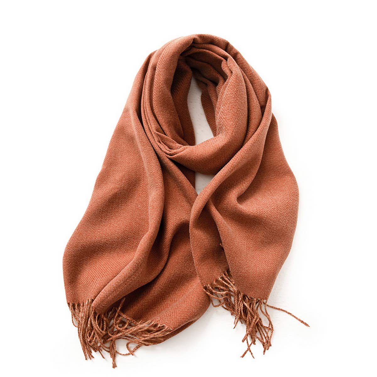 Fashion Scarf - Soft Faux Cashmere with Tassels_CWASC0174