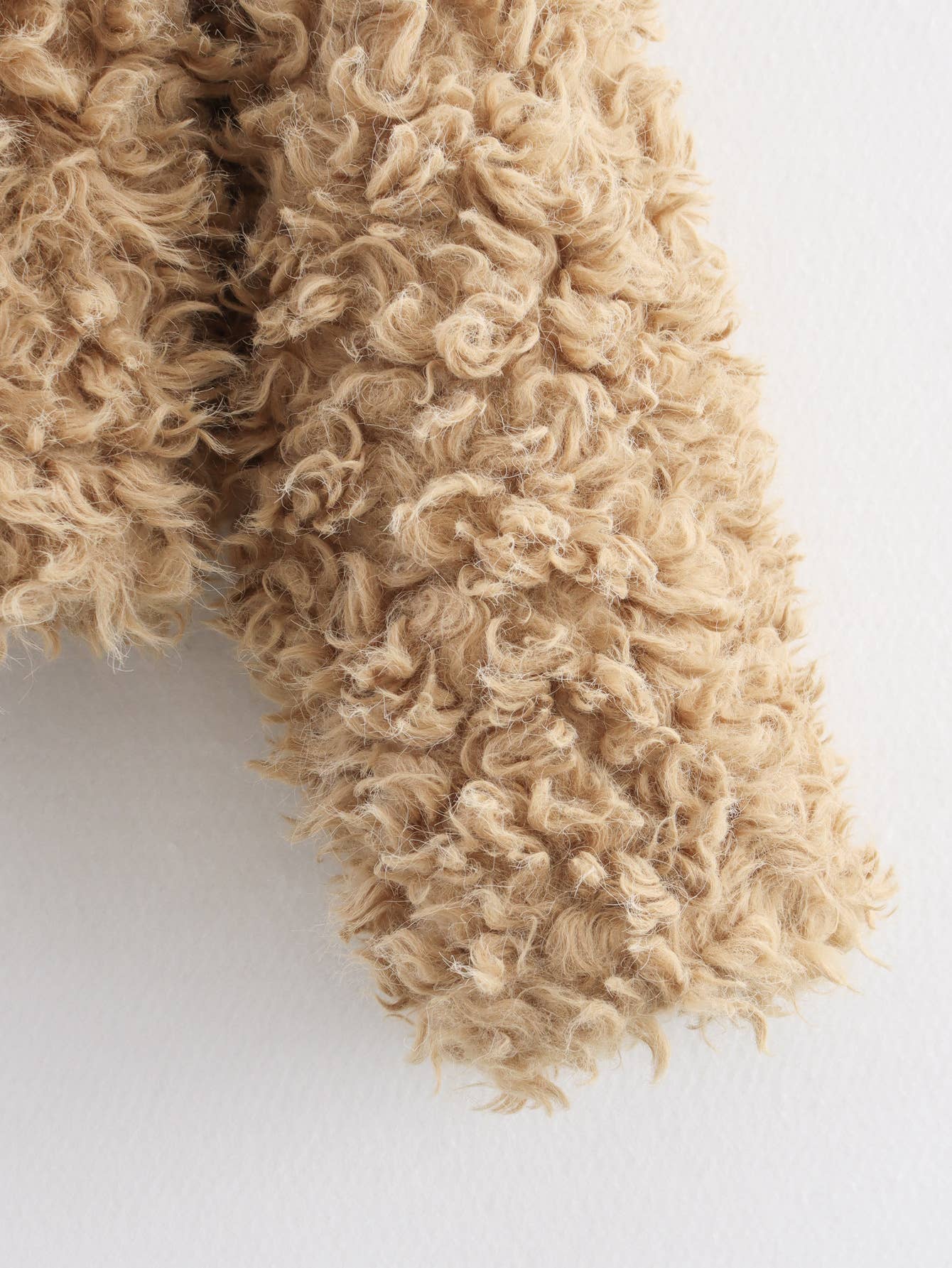 Lapel long-sleeved single-breasted faux fur coat