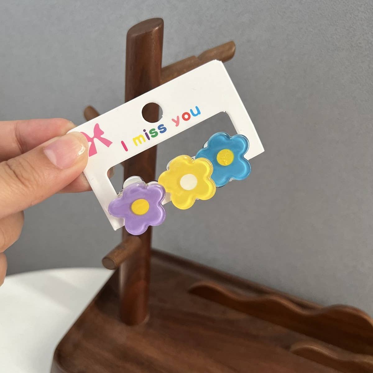 CHILDREN'S BUNNY EAR BEAR 3-PACK FLOWER HAIRPINS