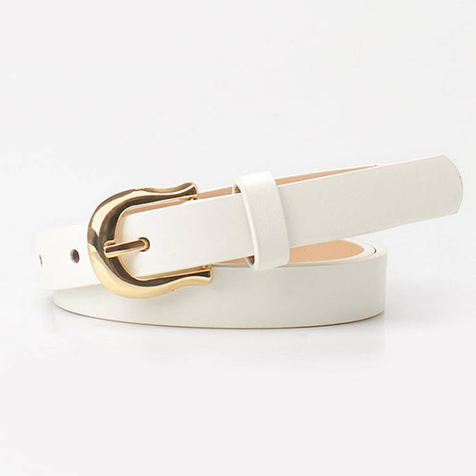 Versatile pink-button flat belt for commuting