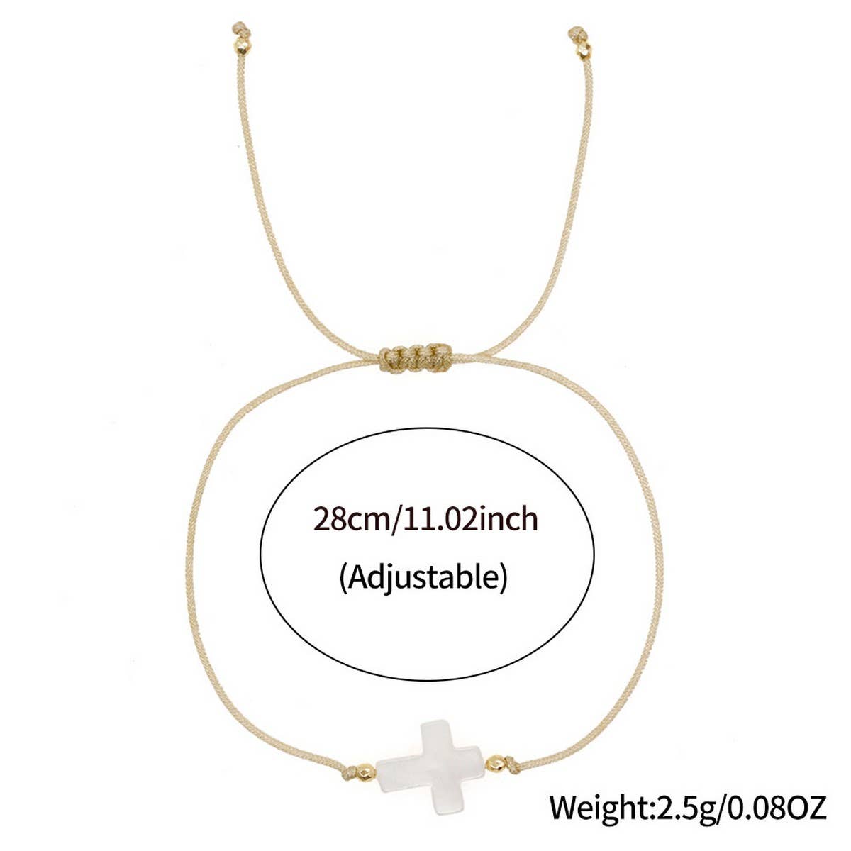 IRON GALLSTONE SHELL CROSS HAND-BEADED BRACELET