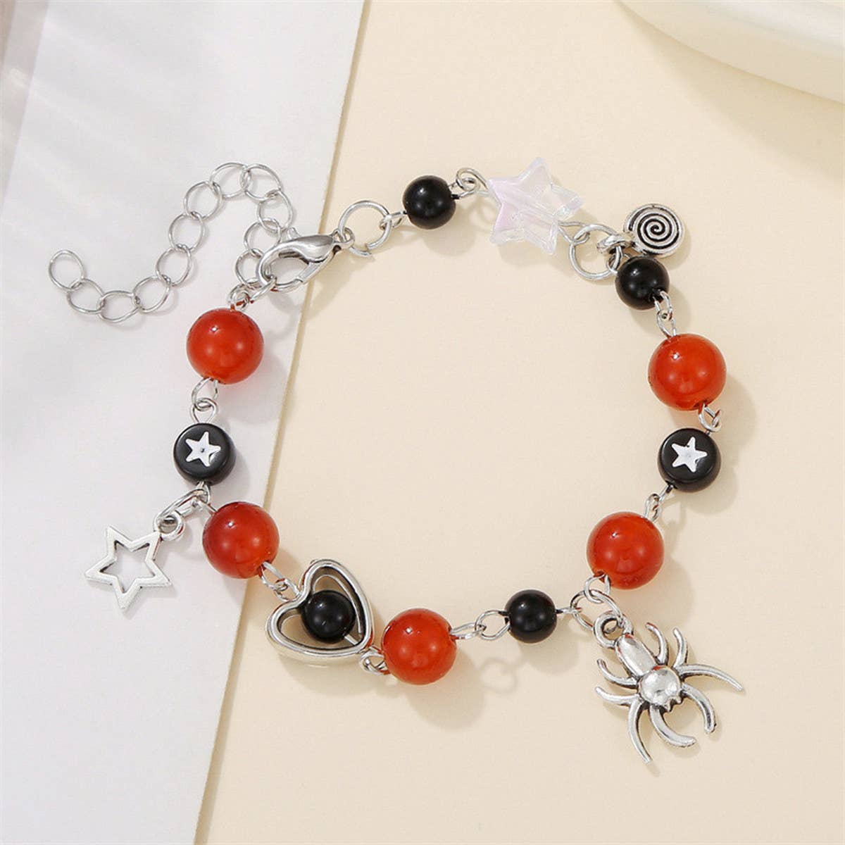 HALLOWEEN SPIDER HEART STAR BRACELET
