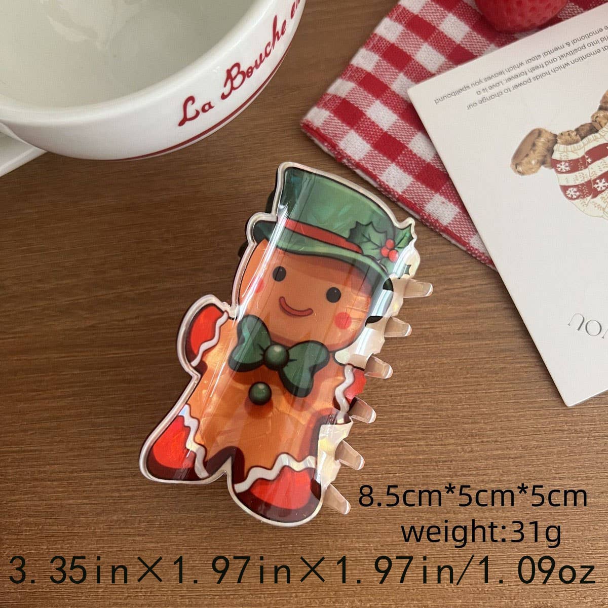 CWAHA07713_CHRISTMAS ACRYLIC CLAW HAIR CLIP FOR WOMEN