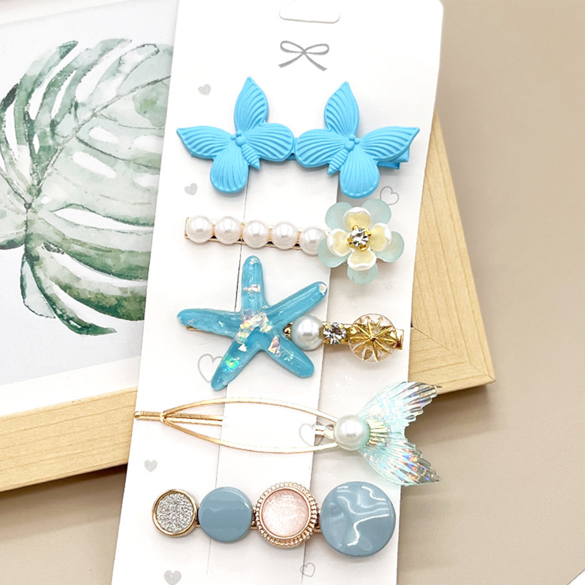 Rhinestone Pearl Hair Clip Set - Elegant Side Pin _CWAHA0159