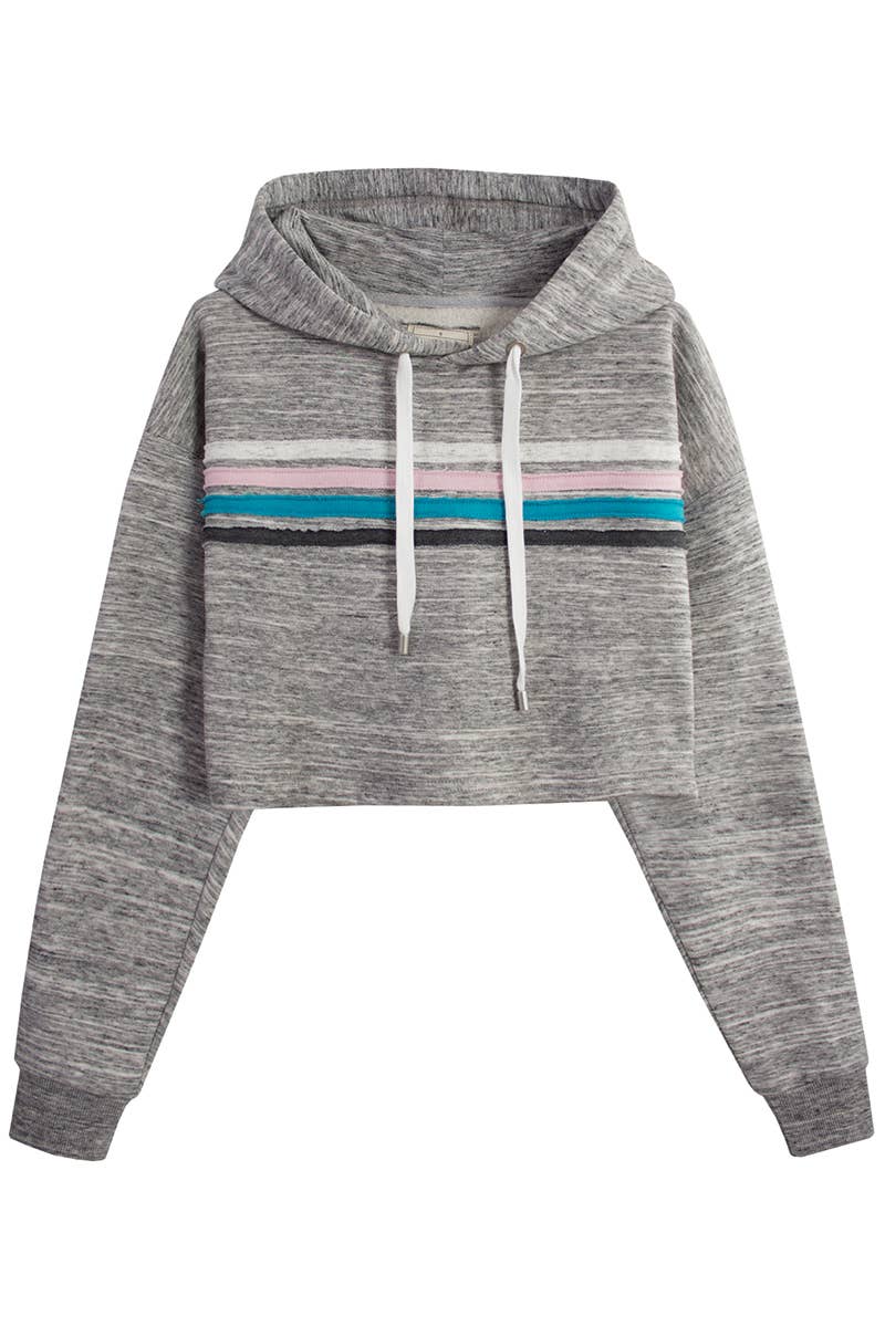 CWOHOL426_Lightweight Pullover Hoodie Cropped Sweatshirt