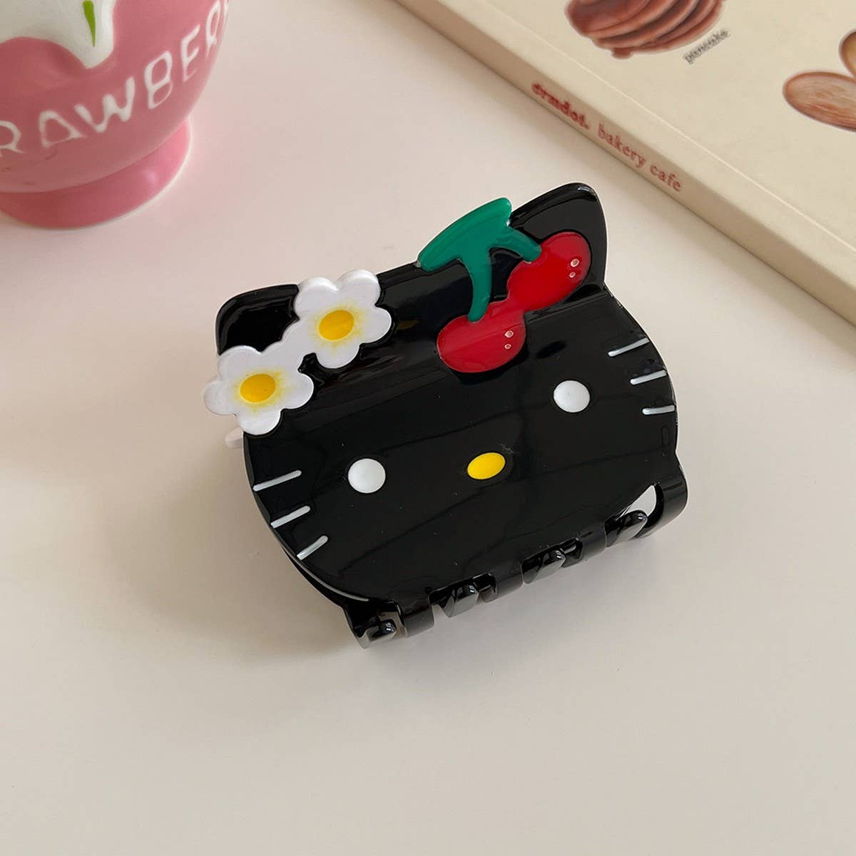 Cute cartoon cat hair claw acetate hairpin