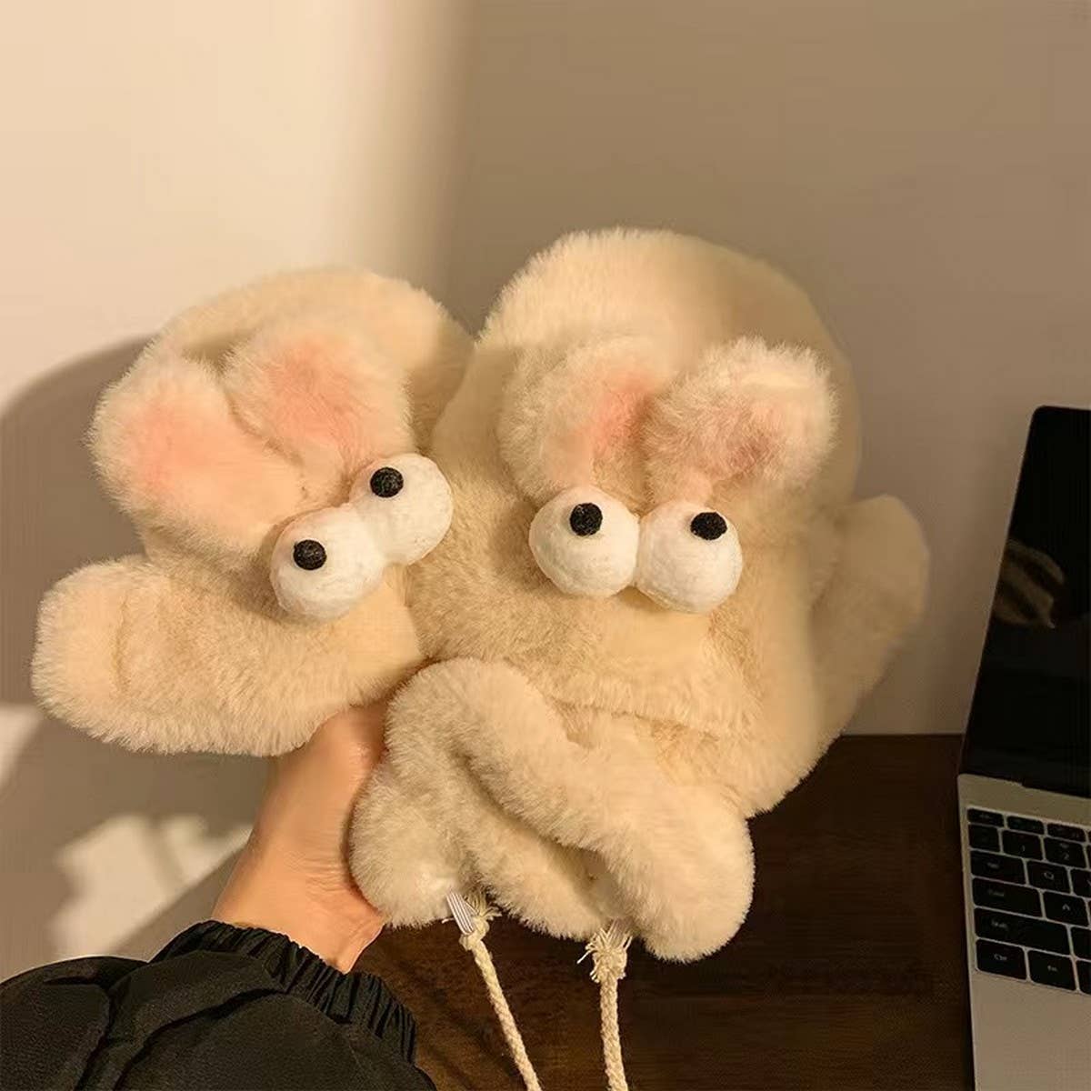 WINTER WARM CARTOON MITTEN HALTER GLOVES_CWAG0183