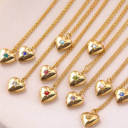 NEW DECEMBER BIRTHSTONE HEART NECKLACE