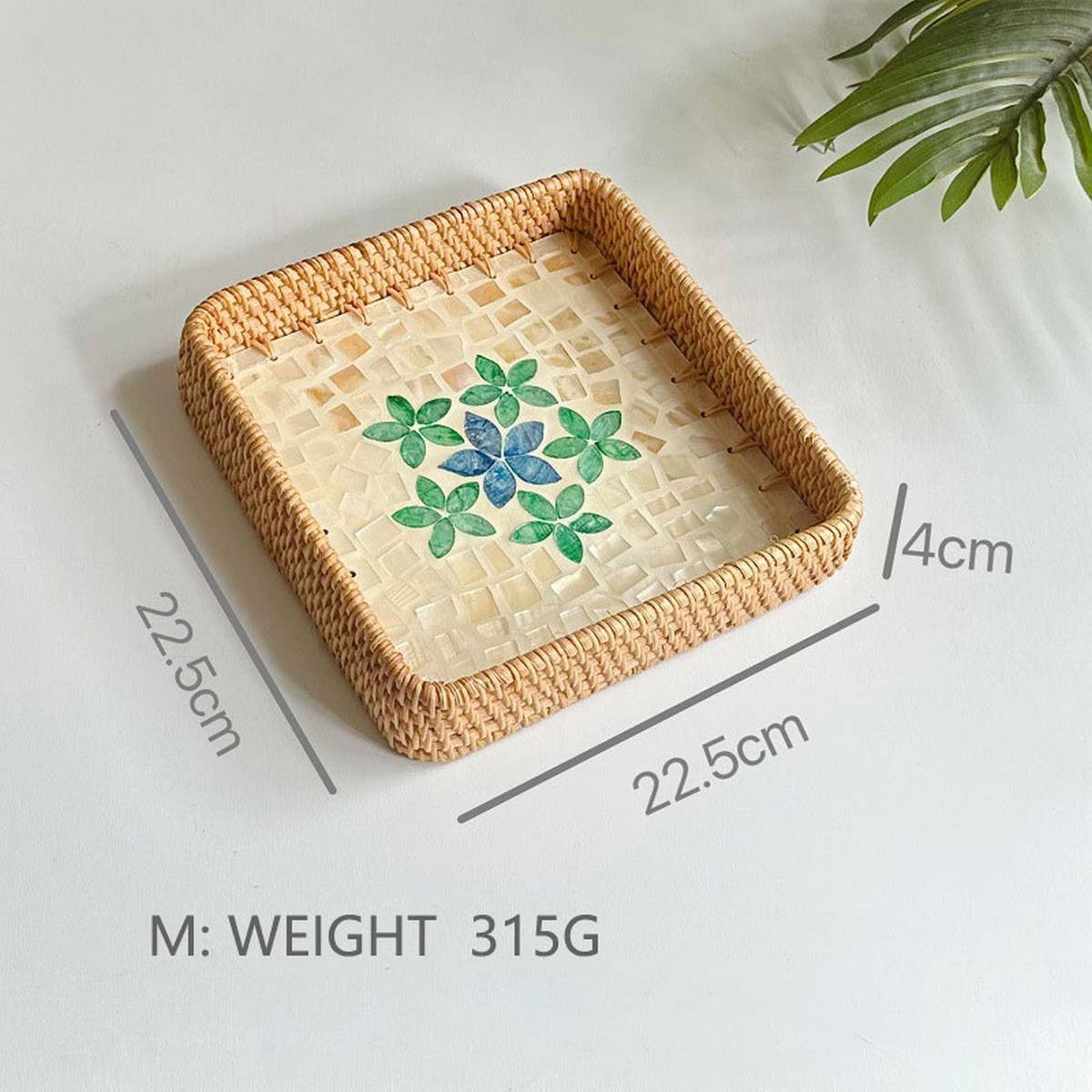 RATTAN COLORFUL SHELL CREATIVE HANDMADE FRUIT PLATE_CWMM4422