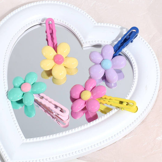 GEOMETRIC COLORFUL FLOWER HAIRPIN