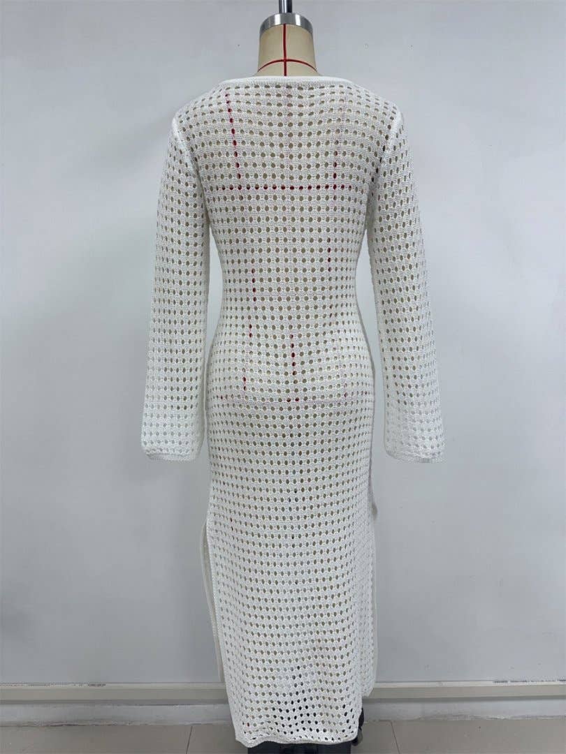 Sexy knit cut-out maxi skirt bikini smock dress