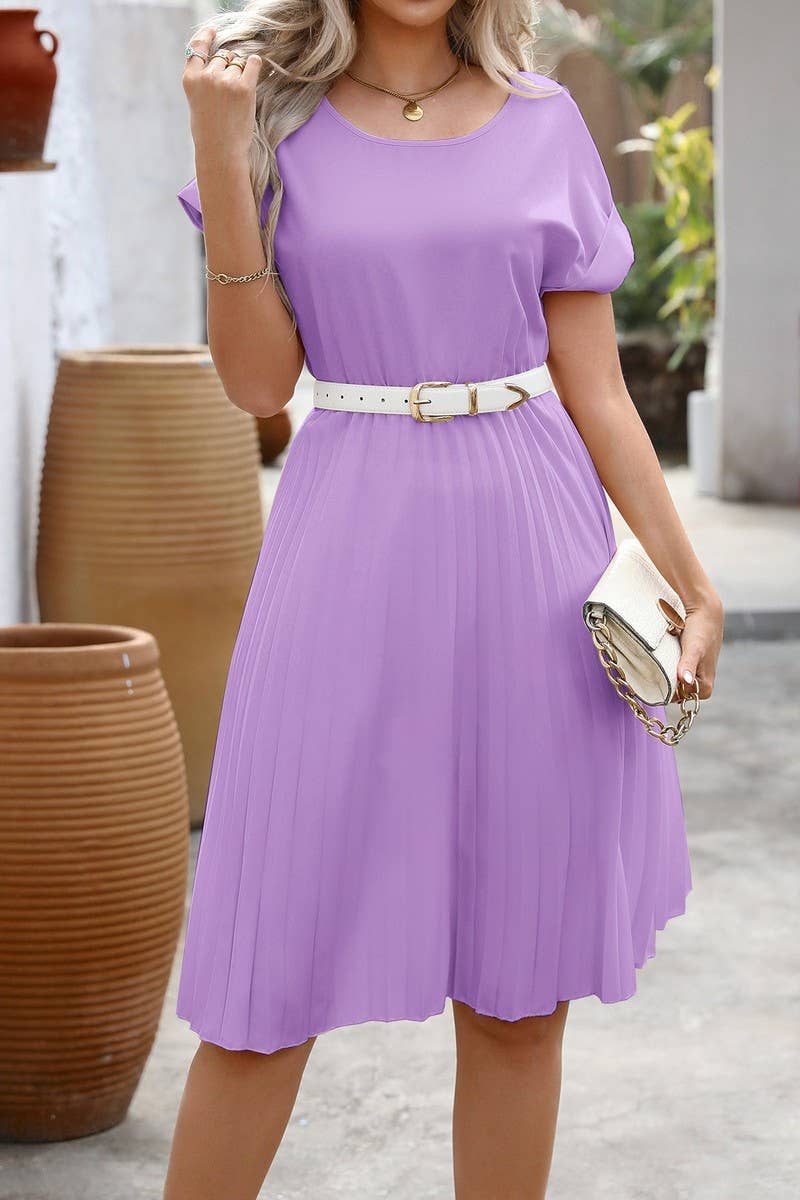 CWDMD5375_SOLID COLOR LOOSE FIT A-LINE DRESS