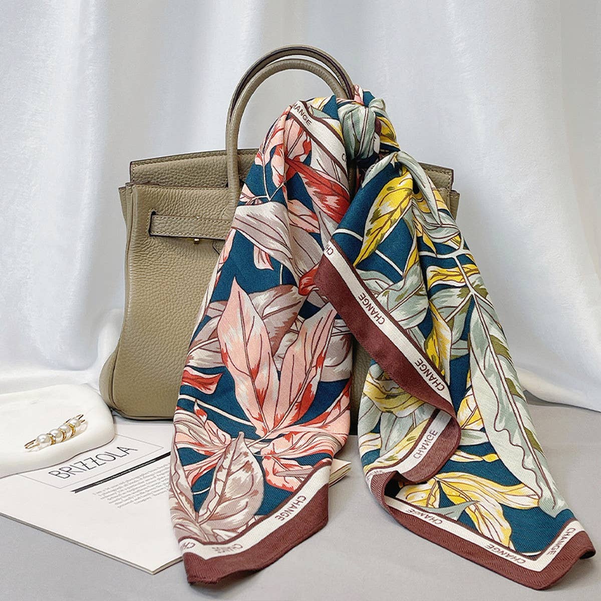 Autumn Winter Velvet Scarf - Large Flora Shawl_CWASC0905