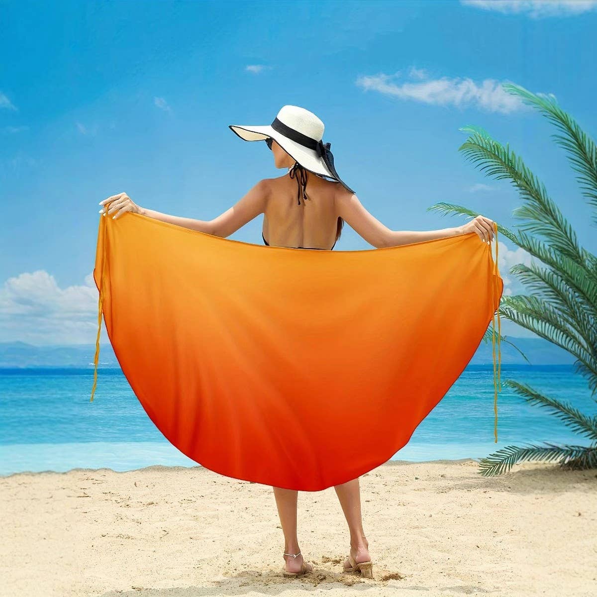 One-Piece Beach Wrap, Resort Style Sling Dress_CWBLS0479