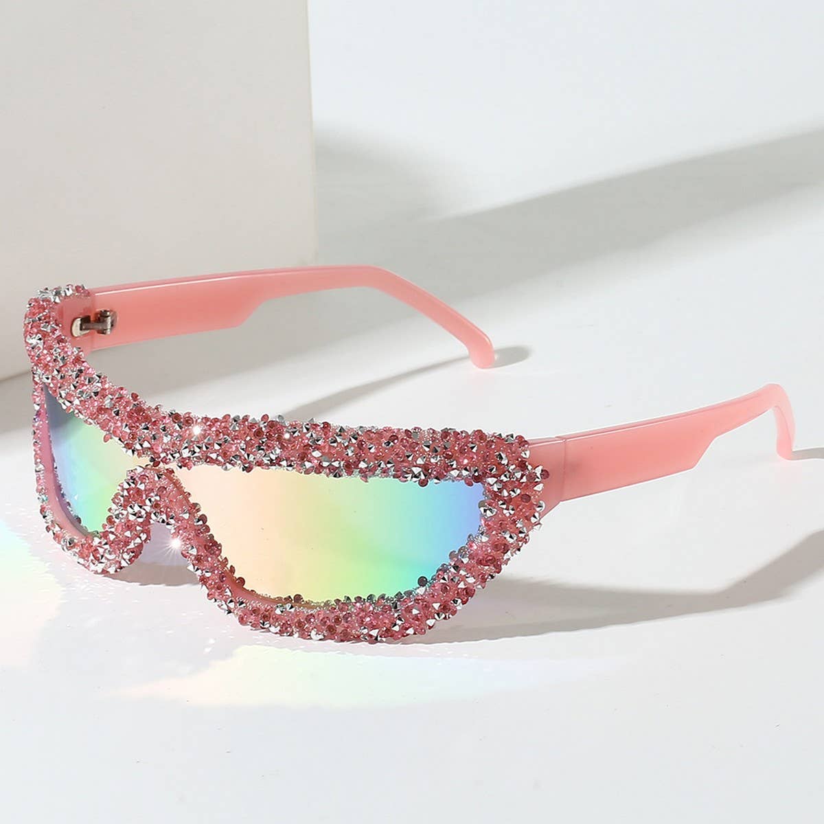 RHINESTONE ONE-PIECE CYCLING SUNGLASSES