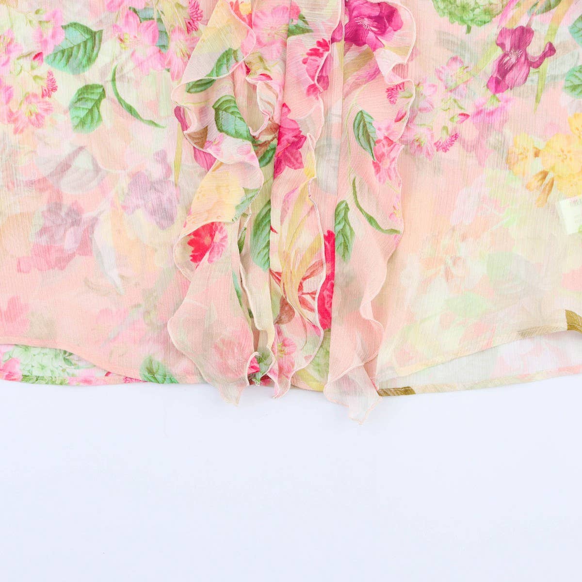 Floral Print Layered Long Sleeve Blouse