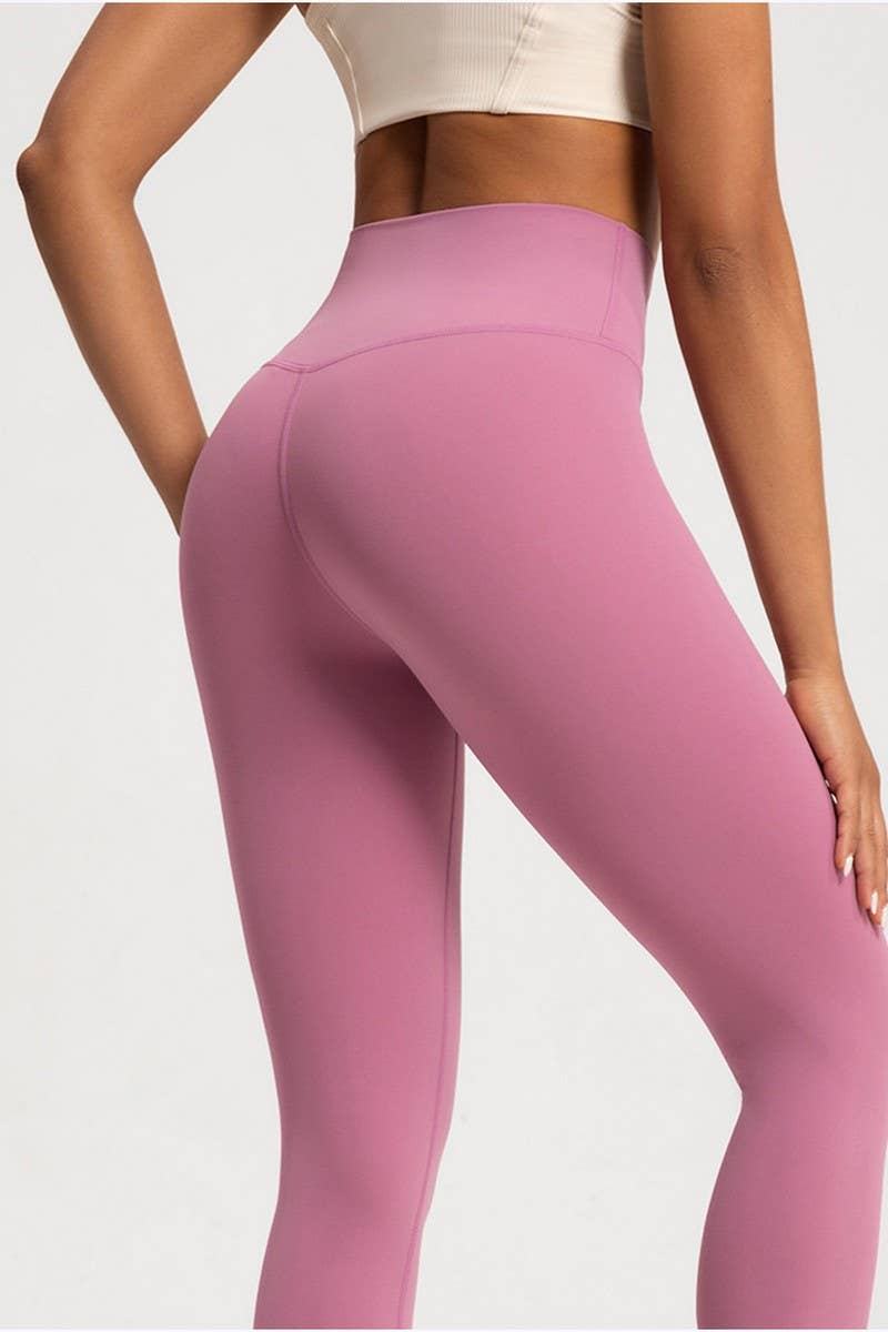 CWBLP1500_SOLID COLOR HIP-LIFTING THICKENED FITNESS PANTS