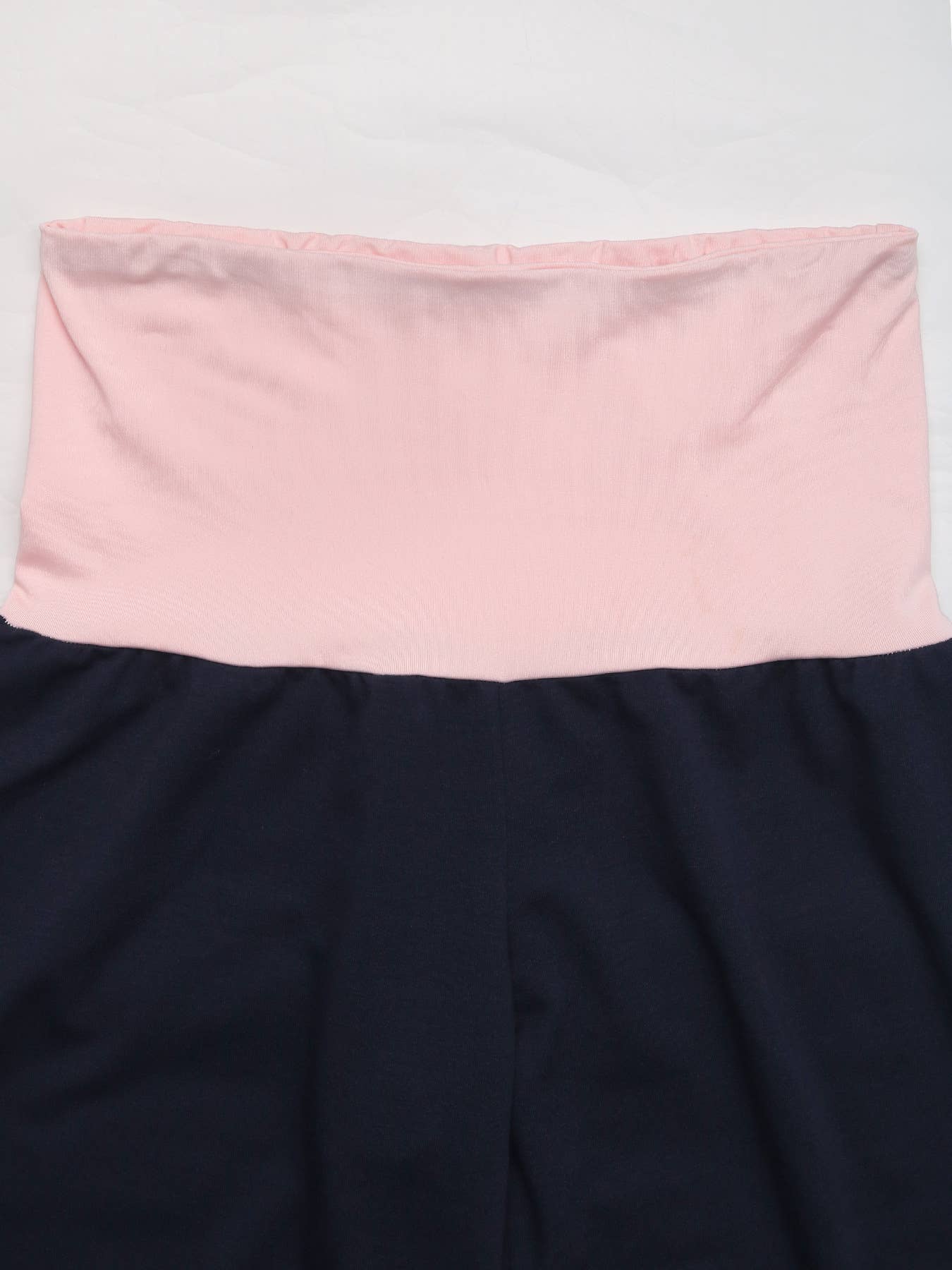 Casual color contrast patchwork wide leg pants