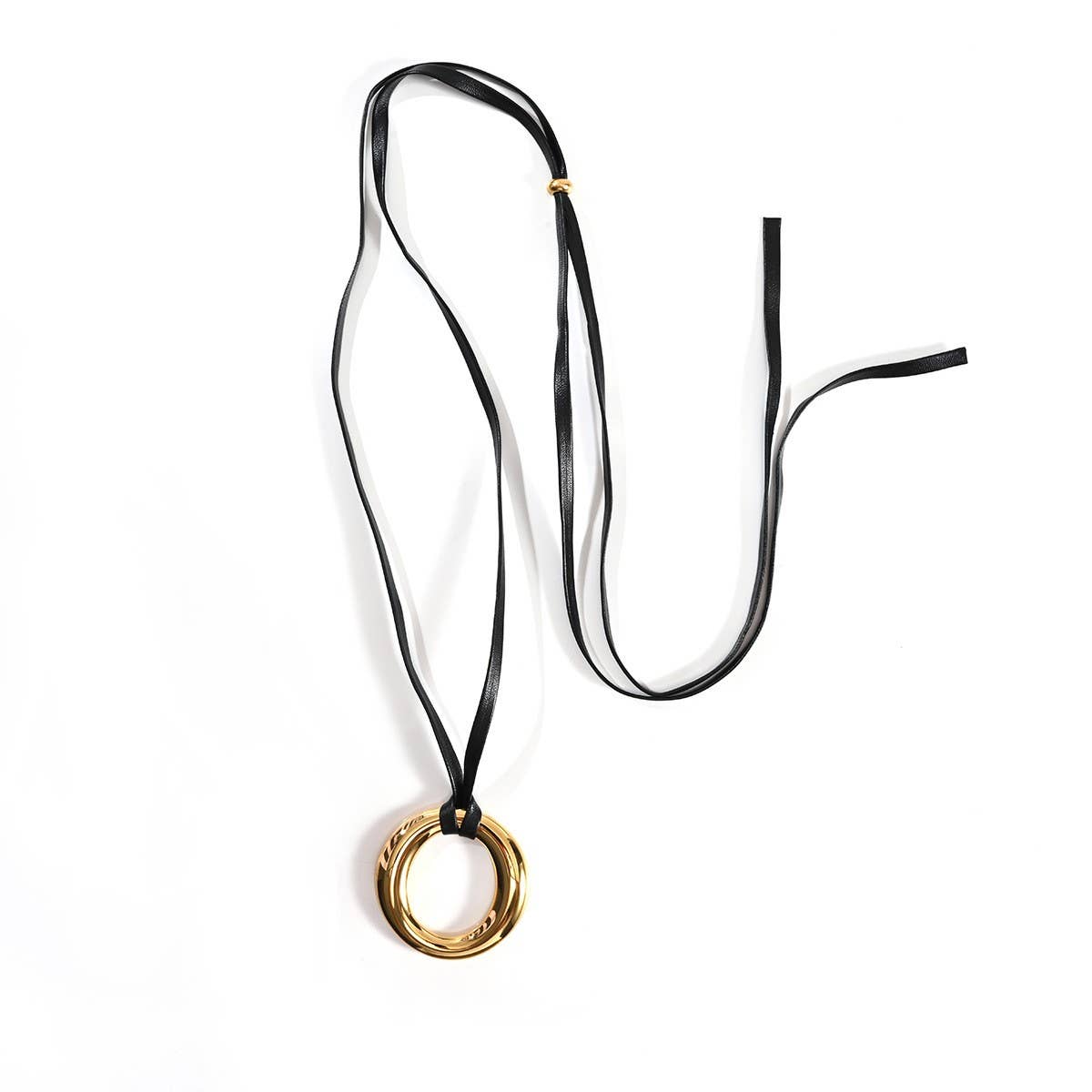 Minimalist 18K Steel Solid Hoop Earrings with Cord