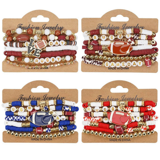 CWMM10459_FOOTBALL MOM GAME DAY BEADED ELASTIC BRACELET