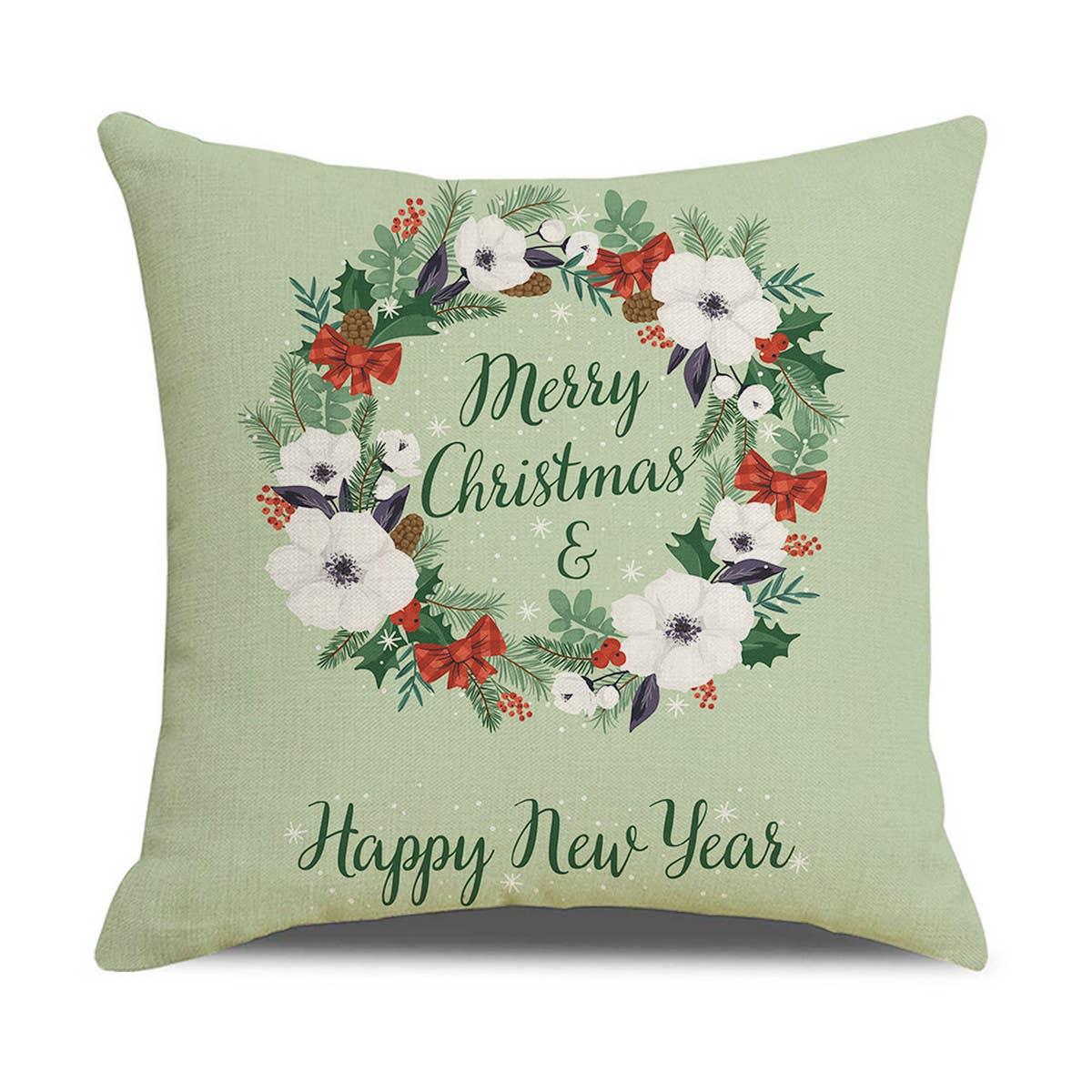 NEW GREEN SMALL FRESH PLANT FLOWER PILLOWCASE