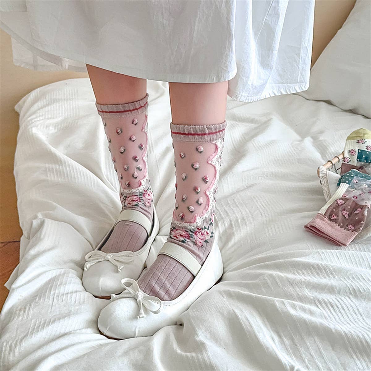 RETRO NEW GARDEN TRANSPARENT SOCKS_CWMS0555