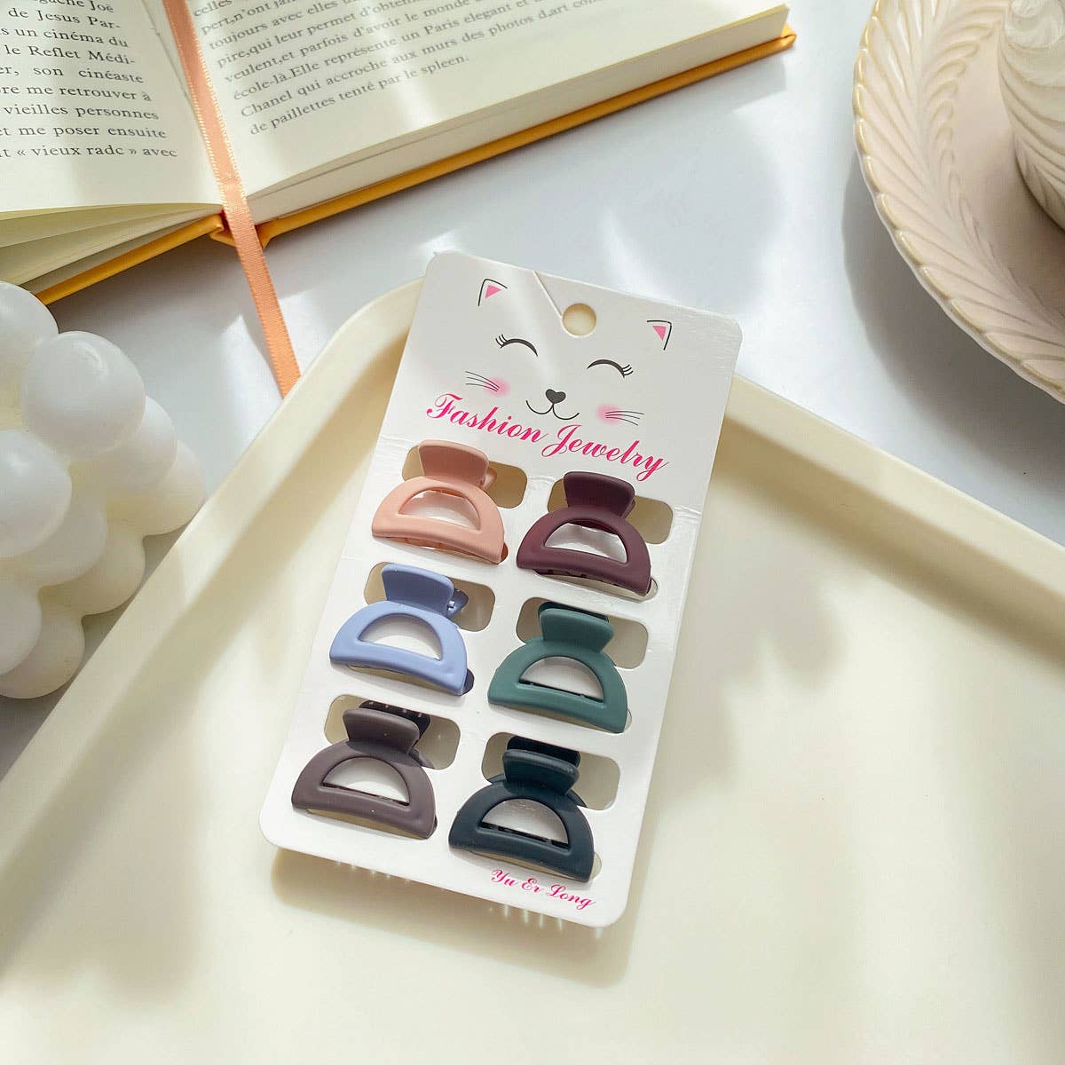 Set of 6 Small Claw Hair Clips, Simple & Chic_CWAHA0386