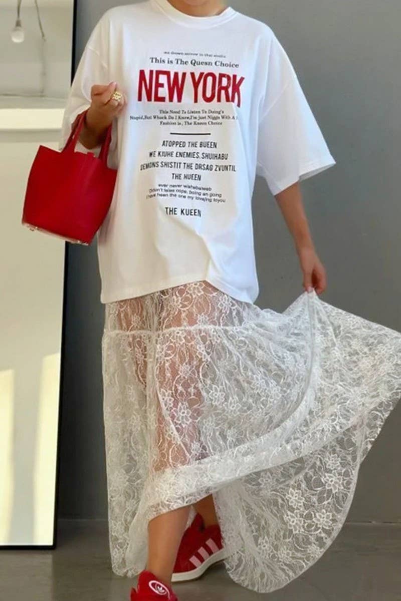 CWBLS139_JACQUARD SEE-THROUGH HIGH-WAIST LACE SKIRT