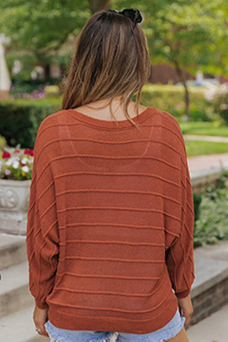 SLOUCHY BAT-SLEEVED SWEATER WITH WIDE NECKLINE