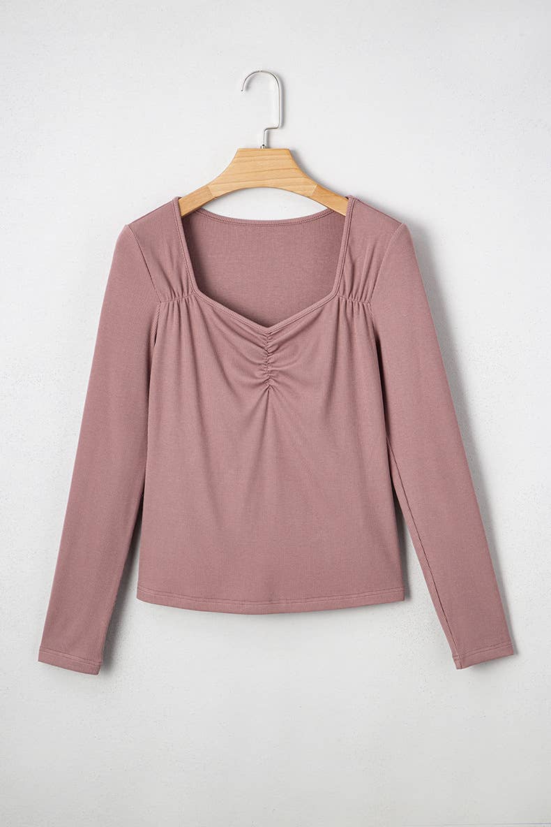 Simple solid-color deep V-neck knitted sweater