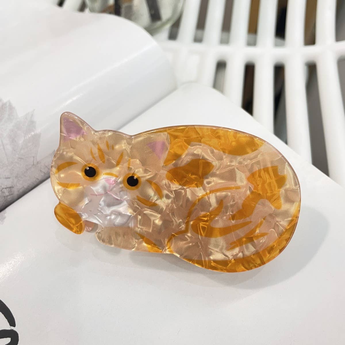 CWAHA1510_CUTE CARTOON ANIMAL CAT SWAN HAIR CLAW CLIP