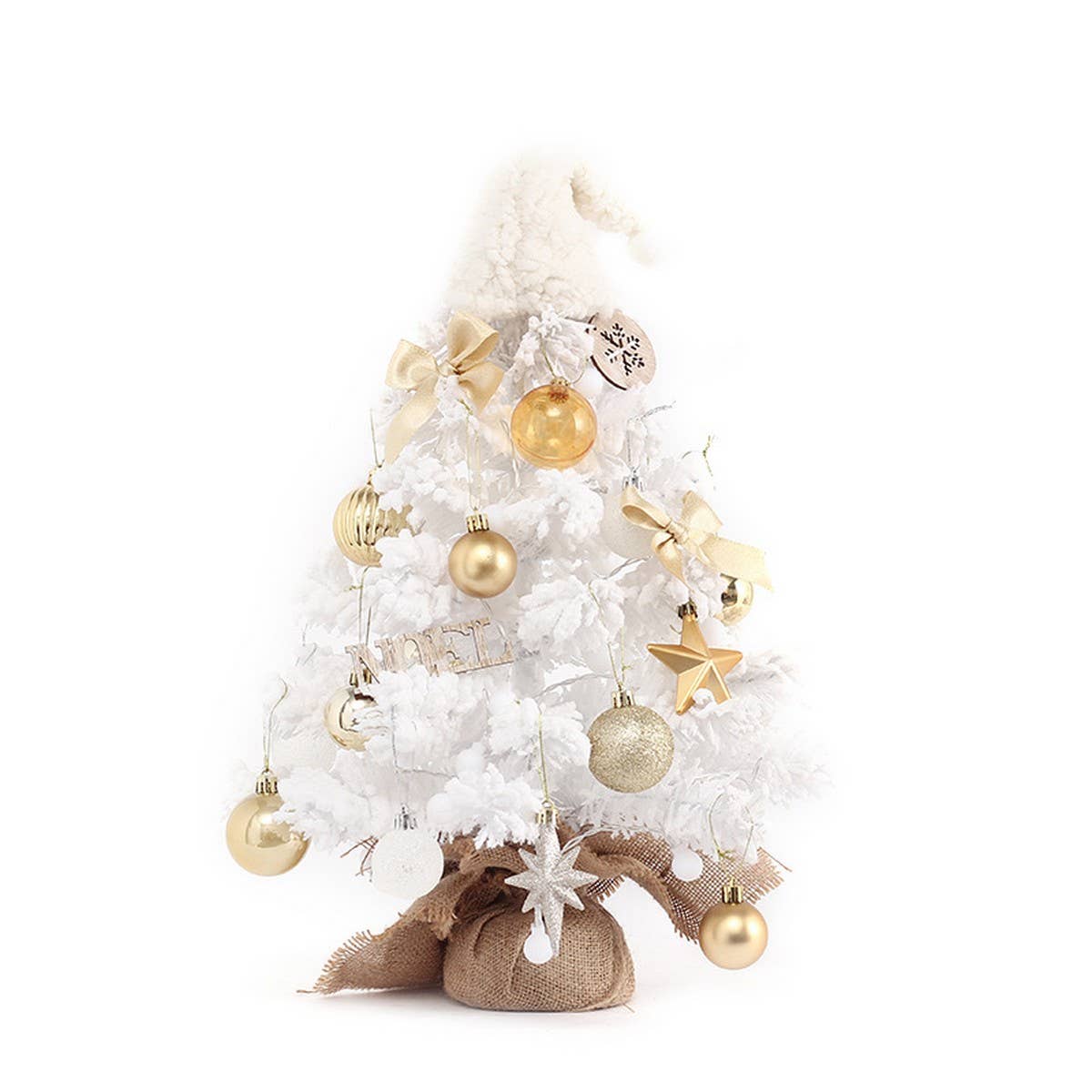 White PVC Flocked Mini Christmas Tree Set_CWMM9886