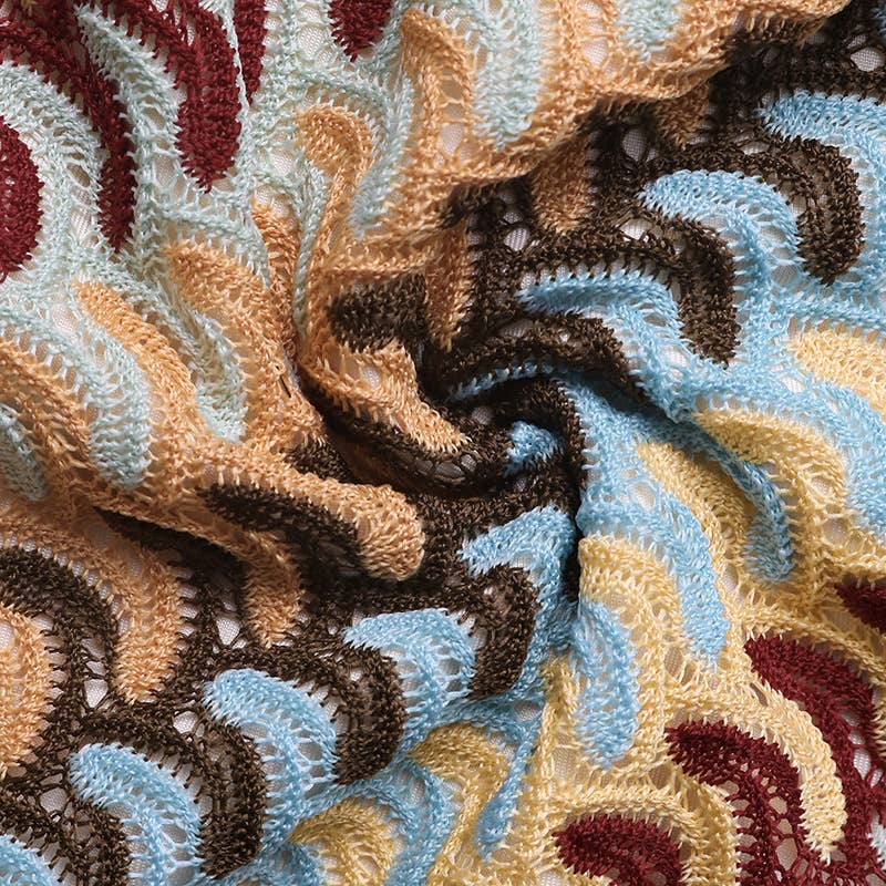 Vacation style striped single-shoulder dress