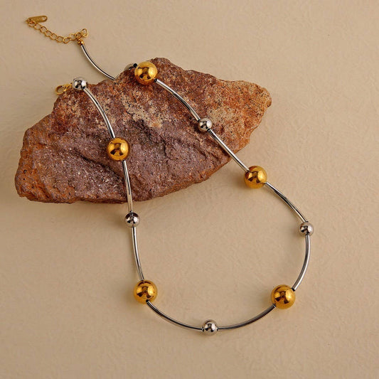 Two-Tone Gold & Silver Stainless Steel Necklace