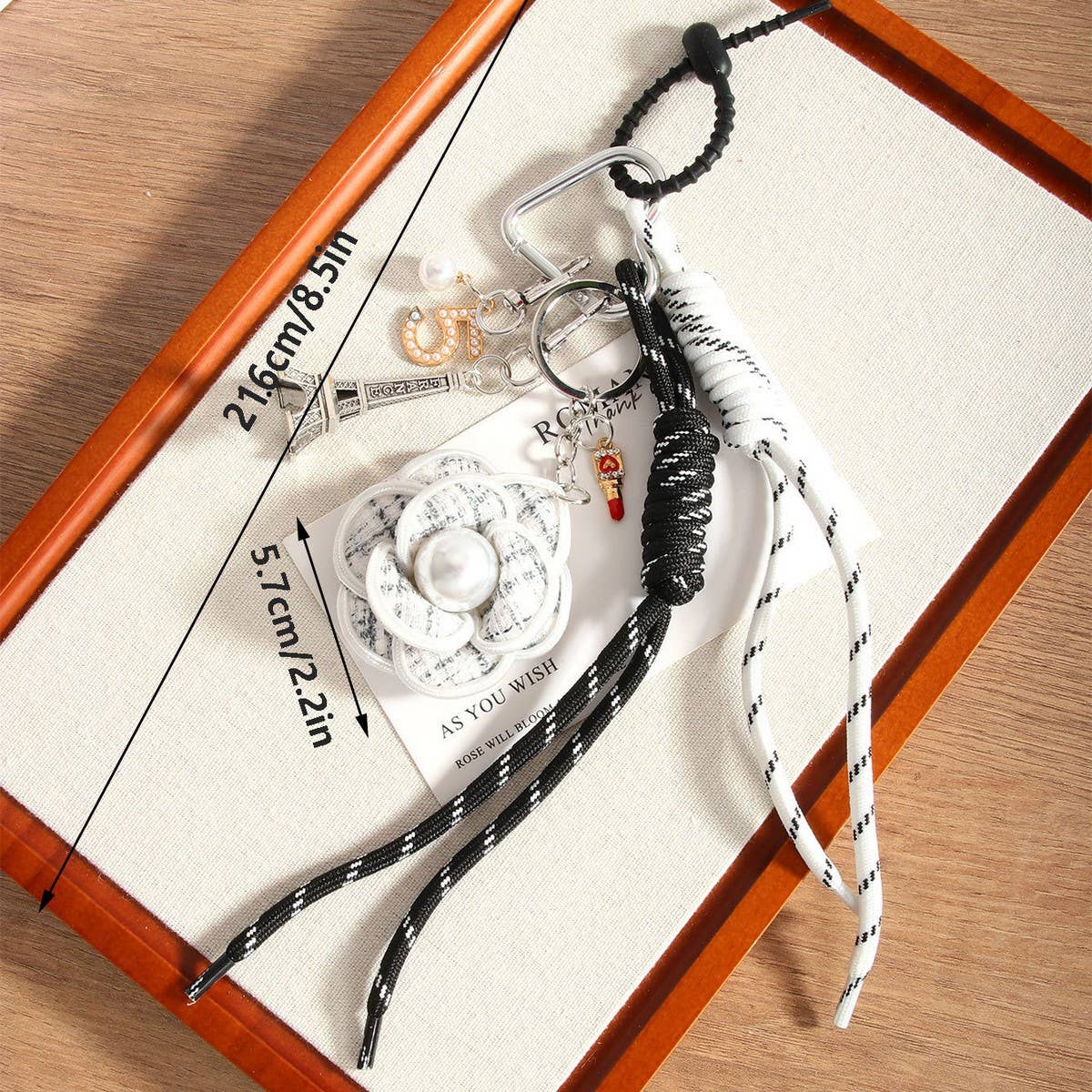 Camellia Flower Bag Charm Creative Keychain_CWMM7628