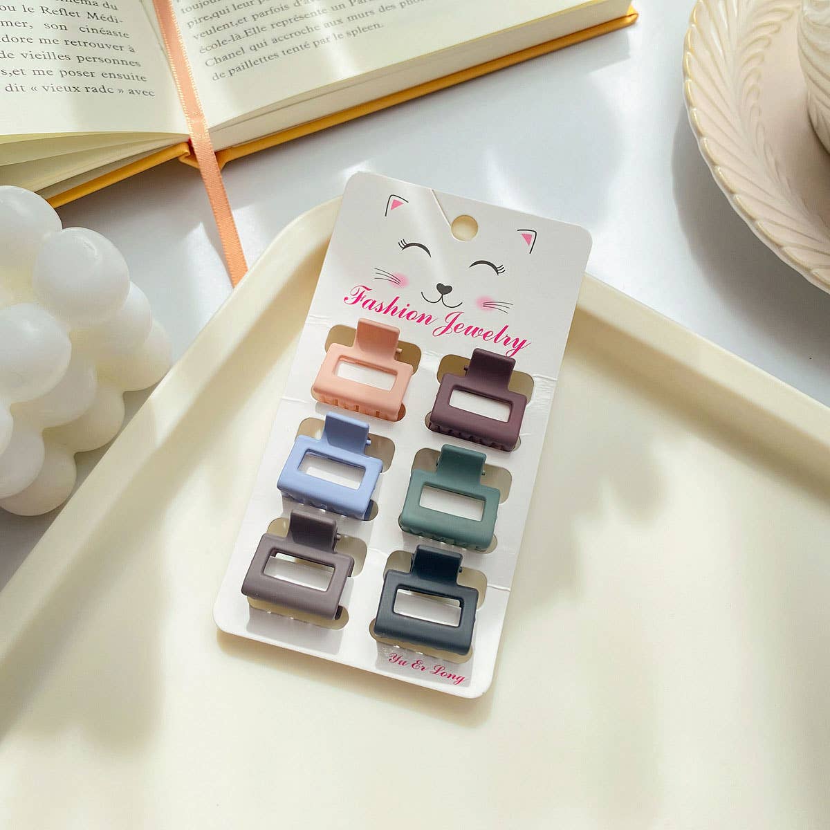 Set of 6 Small Claw Hair Clips, Simple & Chic_CWAHA0386