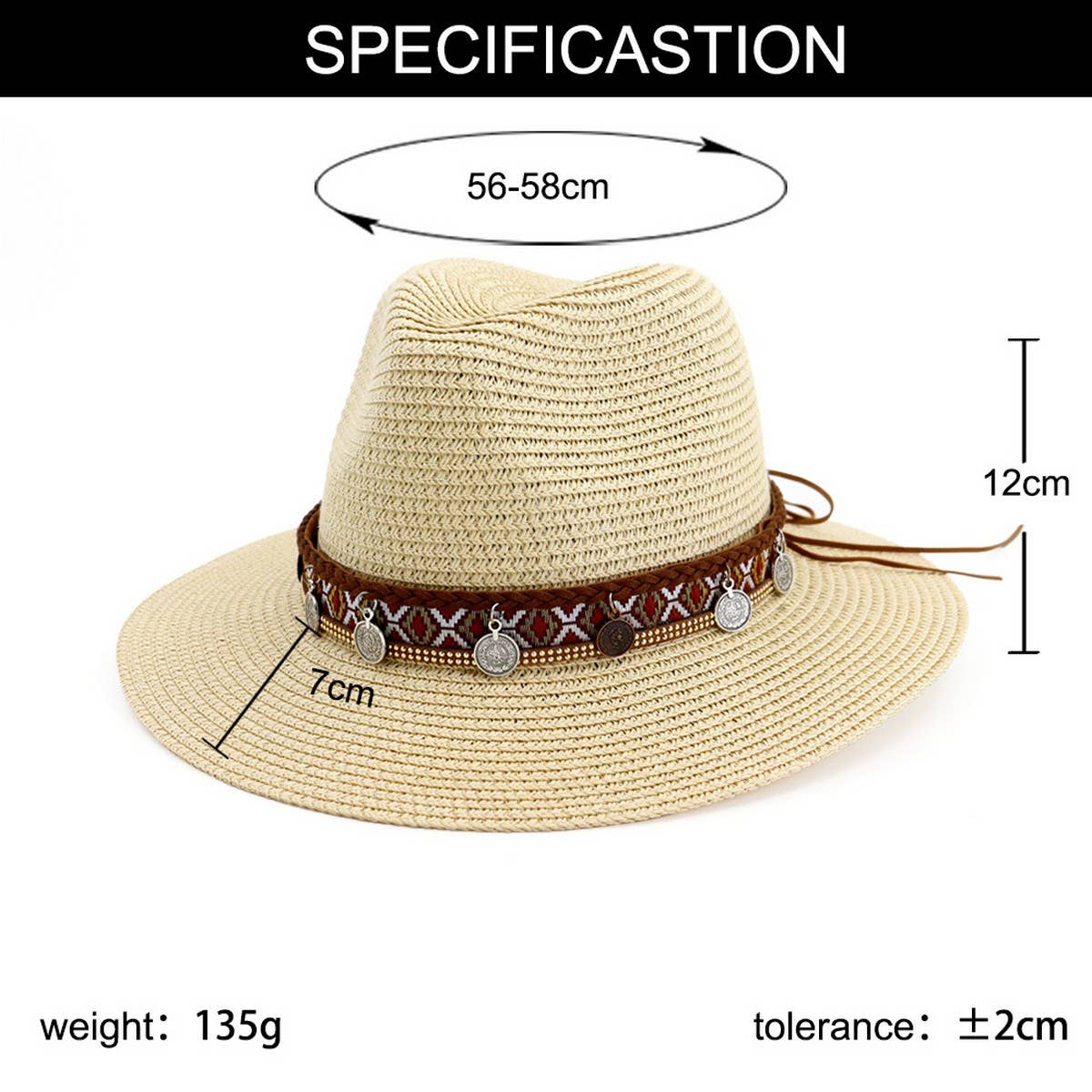 OUTDOOR BEACH SUNSCREEN PANAMA HAT_CWAH1250
