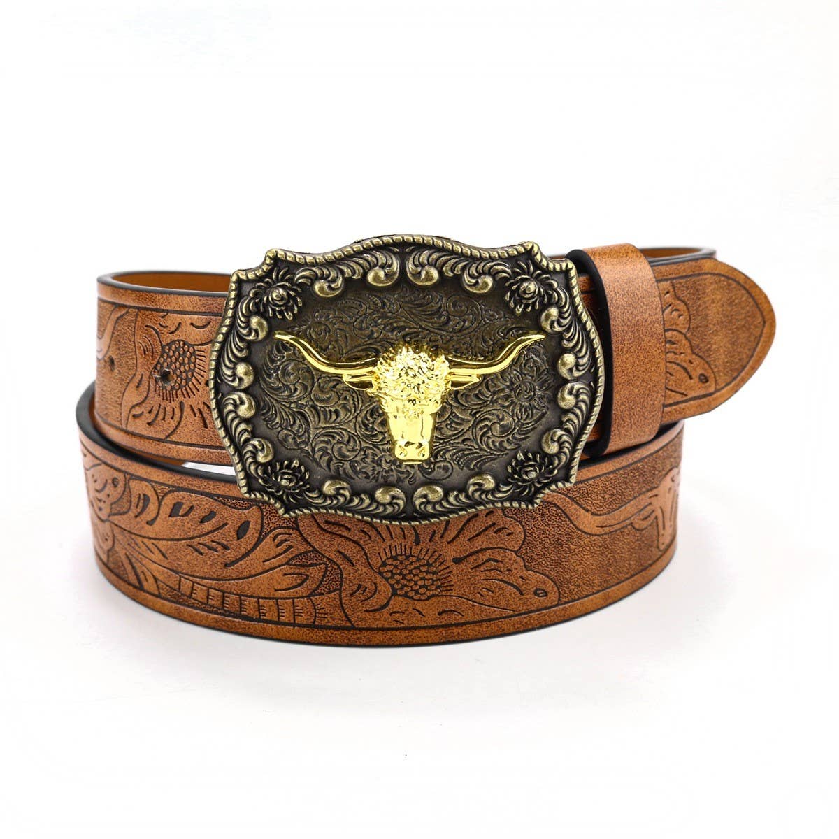 CLASSIC MEN'S PUNK EMBOSSED LEATHER BELT_CWABE0411