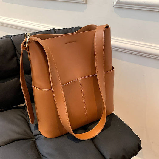 CWAB4829_SIMPLE LARGE CAPACITY BUCKET SHOULDER BAG