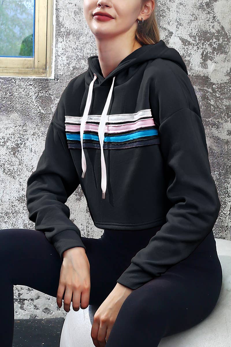CWOHOL426_Lightweight Pullover Hoodie Cropped Sweatshirt