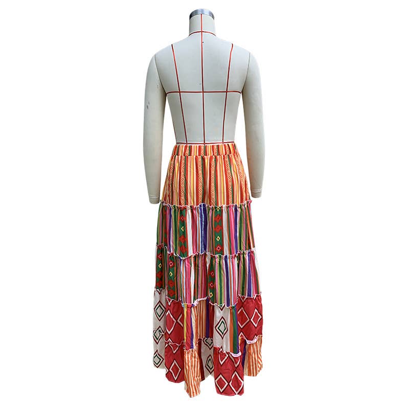 Fashion individual printed Bohemian beach skirt