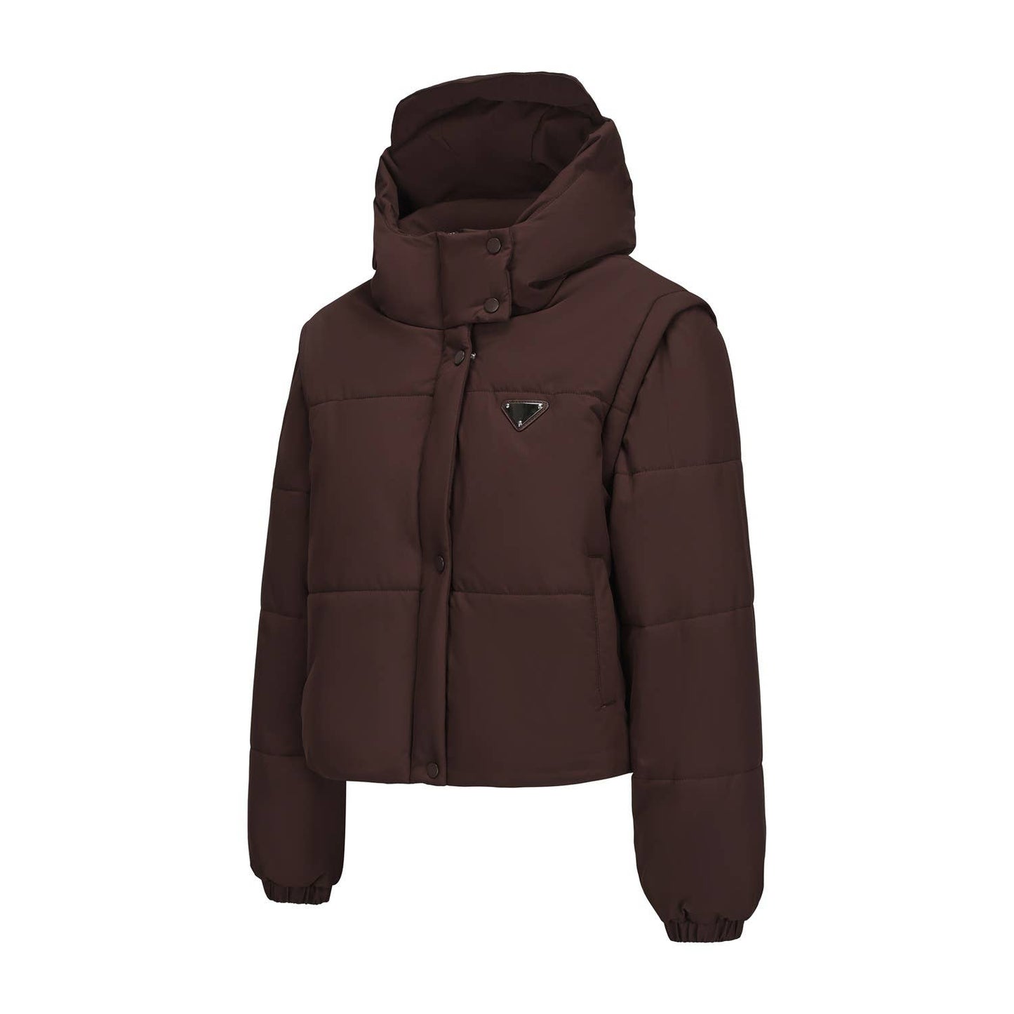 Short and thick breaded cotton-padded jacket