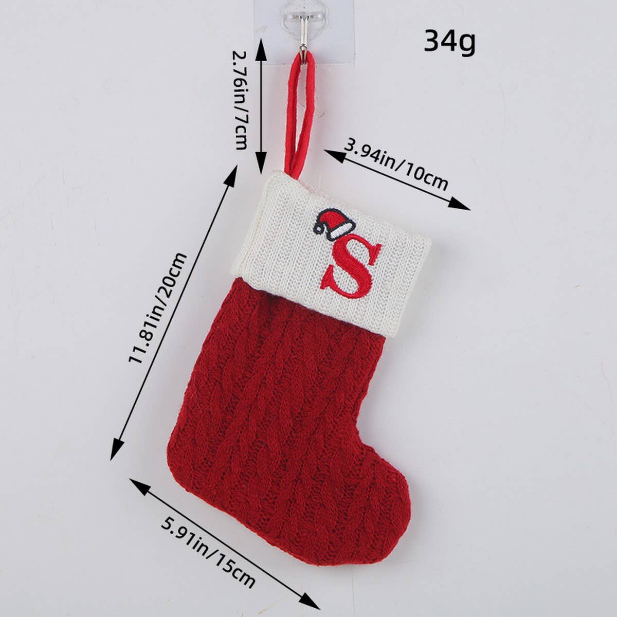 CLASSIC RED LETTER WOOL KNITTED CHRISTMAS SOCKS