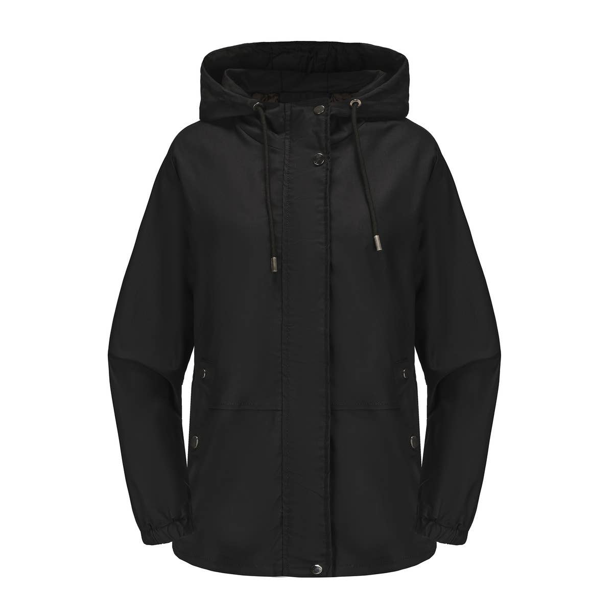 HOODED LONG-SLEEVED BASIC WINDBREAKER