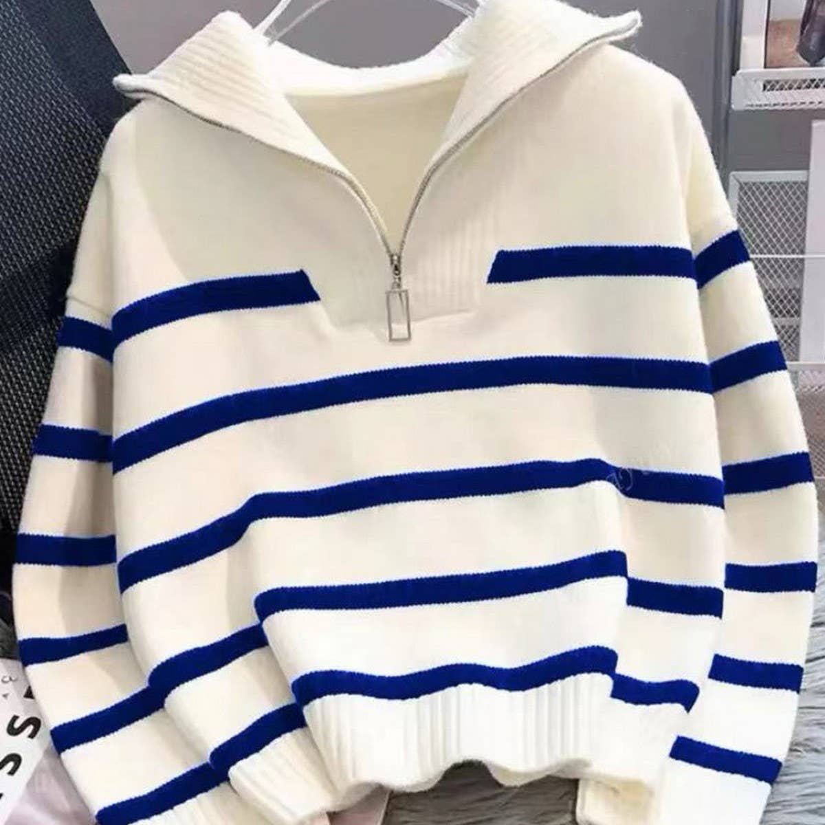 Women's Colorblock Striped Knit Sweater